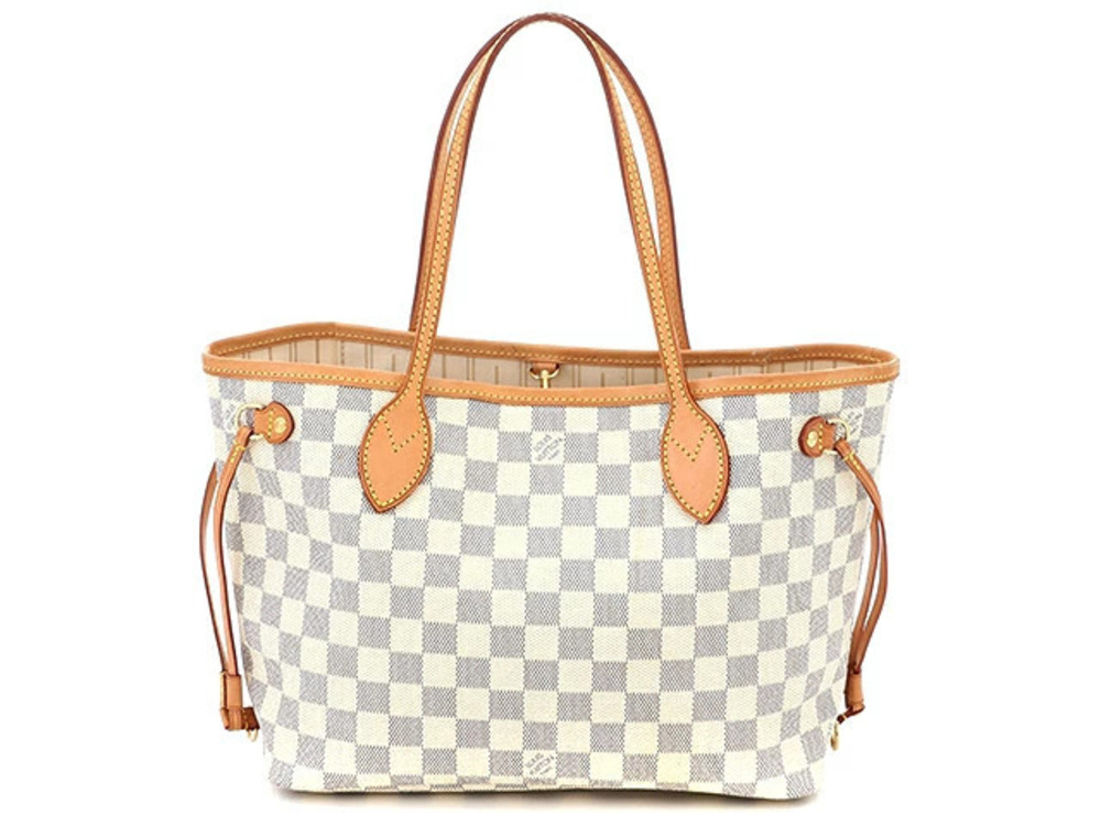 LOUIS VUITTON Tote Bag Damier Azur White Neverfull